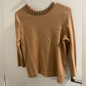 ANN TAYLOR LOFT JEWELED CREW NECK SWEATER - M